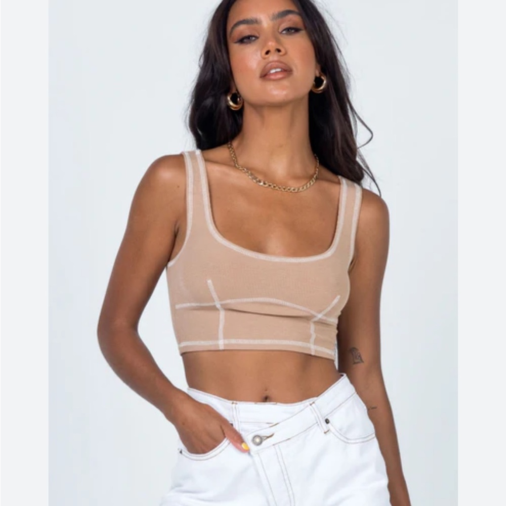 Princess Polly tan crop top
